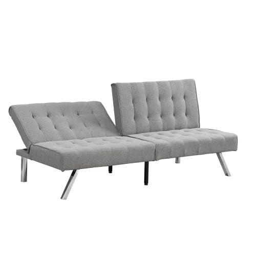 anwickjeff Futon Sofa Bed Couch, Modern Loveseat Sleeper, 3 Seater Sofa Couch Bed, Convertible Folding Love Seat Daybed for Small Spaces, Office, Bedroom,Dorm (Gray) anwickjeff