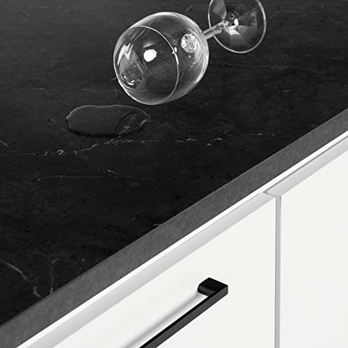 South Shore Myro Kitchen Island, Faux Black Stone and White South Shore