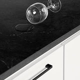 South Shore Myro Kitchen Island, Faux Black Stone and White South Shore