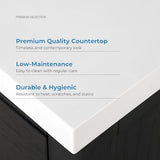 OVE Decors Bailey 60 in. W x 22 in. D x 34.5 in. H Double Sink Bath Vanity in Matte Black Wood with White Engineered Quartz Top OVE Decors