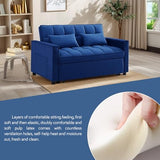 3 In 1 Velvet Convertible Sofa Bed, Pull Out Couch Bed with Reclining Backrest And 2 Pillows, 54" Full Size Loveseat Sleeper Sofa Futon Couch Beds, Couches For Small Spaces, Living Room (Dark Blue) Xinmviec