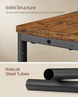 VASAGLE Side Table with Charging Station, Narrow End Table, 3-Tier Nightstand, Sofa Table for Small Spaces, Magazine Rack, for Living Room, Bedroom, Study, Rustic Brown and Ink Black ULET335K01 VASAGLE