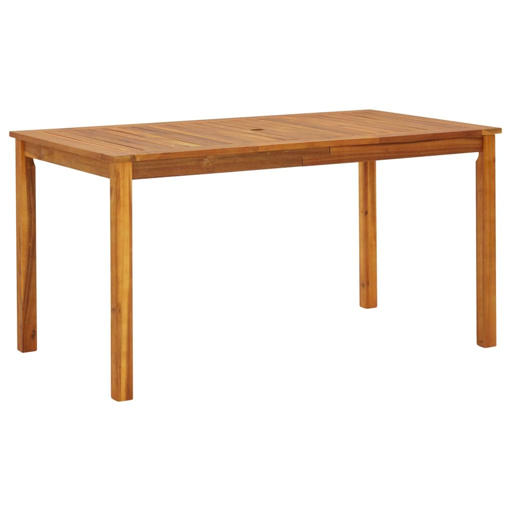 ROMHZKS Patio Table 55.1"x31.5"x29.1" Solid Acacia Wood - Outdoor Garden Table - Garden Table for Dining and Entertaining - WoodArtSupply