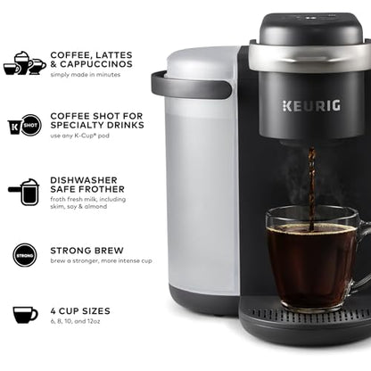 Keurig K-Cafe K-Duo Single Serve Coffee, Latte and Cappuccino Maker, Dark Charcoal