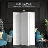 Red Lantern 6 ft. Tall Double Cross Shoji Screen - White - 3 Panels Red Lantern