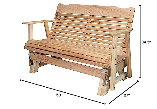 Kilmer Creek 4' Natural Cedar Outdoor Porch Glider, Amish Crafted Kilmer Creek