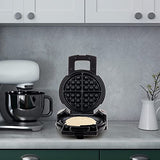 OVENTE Belgian Waffle Maker with Non-Stick Plates, 180° Rotating Function and Cool Touch Handle for Easy Single Flip, Perfect for Cooking 7” Classic Waffles for Breakfast or Snacks, Black WMF1440BR OVENTE