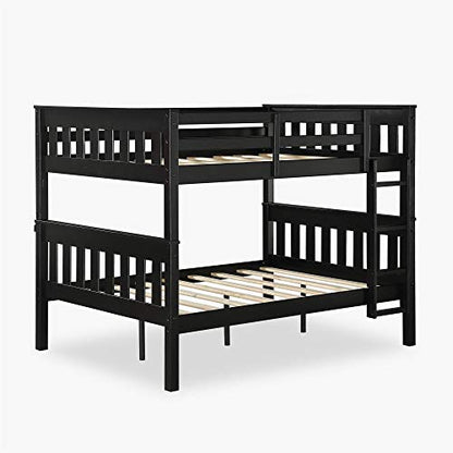 DHP Moon Full Over Full Bunk Bed with USB Port in Black - WoodArtSupply