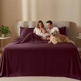 Utopia Bedding King Size Sheet Set – 4 Piece Bed Sheets, Soft and Breathable Microfiber, Includes 1 Fitted Sheet, 1 Flat Sheet and 2 Pillowcases – Oeko Tex (Burgundy) Utopia Bedding