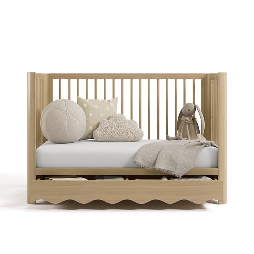 Storkcraft Casablanca Convertible Crib with Drawer and Toddler Guardrail (Driftwood) – GREENGUARD Gold Certified, Toddler Bed Conversion Kit Included, Fits Standard Crib Mattress, Crib with Storage