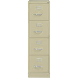 Pemberly Row 4 Drawers 52" Vertical Beige Metal Filing Cabinet Lockable Pre-Assembled Stationary Letter Size for Home, Office Pemberly Row