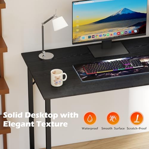 BestOffice Computer Desk,Home Office Desk, Modern Simple Style for Home Office Study Writing (Black, 47 Inch) BestOffice