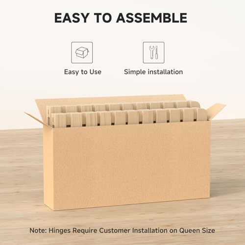 DoCred Solid Pine Wood Foldable Slatted Bed, Japanese Floor Bed Frame Moisture-Proof, Beds Plate for Japanese Floor Futon Mattress, Guest Tatami Mat, Floor Sleep Bedding, Queen DoCred