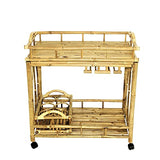 Statra Zew Bamboo Wheeled Serving Cart Wine Natural Statra