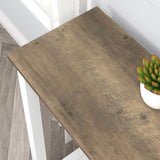 FOLUBAN Farmhouse Sofa Table, Rustic Vintage Console Table for Entryway, Living Room, Hallway, White FOLUBAN