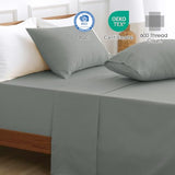 HYPREST Cotton Sheets King Size,18 Inch Deep Pocket King Sheets Hotel Luxury Soft Light Grey - 600 Thread Count HYPREST