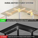 Flycity Electric L Shaped Standing Desk Adjustable Height, 63" x 55" Corner Stand Up Table, Home Office Desk, Dual Motor Sit Stand Desk, Computer Desk with 3 Memory Preset & Lock, Maple Flycity