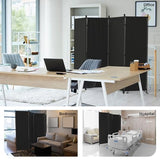 Room Divider, 4 Panel Folding Privacy Screen, 88” Portable Separating with 3 Metal Feet, Partition Room Dividers, Lightweight Freestanding Wall Divider Screen for Office Bedroom Hospital(Black) Phonjoroo