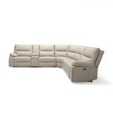 Pemberly Row Modern Power Motion 6 Piece Reclining Sectional with Cup Holders Pemberly Row