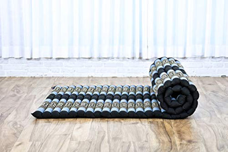 Leewadee - Foldable Floor Mattress - Japanese Roll Up Futon -Trifold Tatami Mat- Guest Floor Bed - Camping Mattress - Thai Massage Mat, Kapok Filled, 75 x 39 inches, Blue Leewadee