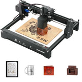 Genmitsu Laser Engraver Machine Kortek 2.5W 2500mW, Wireless APP Supported, ±0.01mm High Precision, Portable Laser Engraving Machine for DIY Wood, Acrylic, Leather, Glass, Metal, Fiber, Safety Class 1 Genmitsu