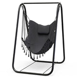 G TALECO GEAR Hammock Chair with Stand,Heavy-Duty and Rustproof Hanging Chair with Stand,Hammock Swing Chair Stand,for Indoor Outdoor Patio Yard Garden Porch (Grey)