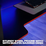 X Rocker BattleBunk Twin Size Gaming Bunk Bed, Durable Metal Frame with Built-in Gaming Desk and Shelving, Black and Red X Rocker