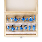 Router Bits Set of 15 Pieces 1/4 Inch Woodwork Tools for Beginners，Chamfer Router Bits for Woodworking on Wood Chamfer Router Bits for Woodworking on Wood (1/4 inch Shank, 15 Pieces) JGZUI
