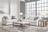 Signature Design by Ashley Maitelynn Contemporary Sofa with Accent Pillows, Reversible Cushions and Sloped Arms, Light Gray Signature Design by Ashley