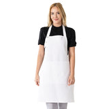 TOSHE Kitchen Apron Waterdrop Resistant Cotton Apron with adjustable Aprons for Women with Pockets 10 Color option Cooking White Apron(White) TOSHE