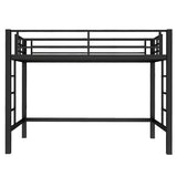 Metal Twin XL Size Loft Bed,Heavy Duty Loft Bed Frame Twin XL Size with 2 Ladders and Full Length Guardrails for Kids, Teens, Adults, Noise-Reducing,Space-Saving,Black Bellemave