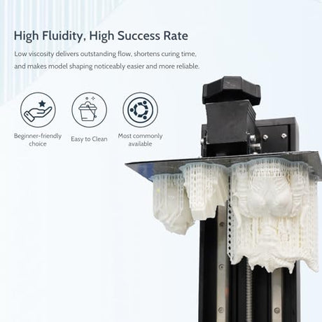 FUNCRECOL 3D Printer Resin, 16K Upgraded Standard Photopolymer Resin, 405nm Fast UV-Curing Low Odor High Precision 3D Printing Resin for LCD/DLP/MSLA 3D Printer, 16K White 1000g FUNCRECOL