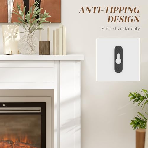HOMCOM Modern Fireplace Mantel, Freestanding Fireplace Surround with Leg for Electric Fireplaces, 44.7" W x 40" H, White HOMCOM