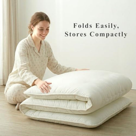 タンスのゲン Japanese Futon Mattress, Twin, Shikibuton for Firm, Even Support – Traditional Batting Core, 4-Inch Thick, 100% Cotton Cover, 2220005000(92515) タンスのゲン
