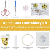 HTVRONT Embroidery Kit for Beginners, 3D Sunflower Embroidery Kits with Step-by-Step Video Tutorials, Simple 5 Stitches Beginner Embroidery Kit for Adults Crafts