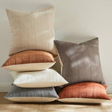 ZeeMart Linen Checked Throw Pillow Covers Set of 2, 18x18 Inch Blue Ashes/Cream, Farmhouse Decorative Single Sided Grid Embroidered Couch Pillow Cases Blue Grey Cotton Linen Cushion Covers ZeeMart
