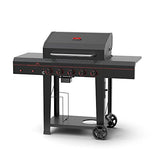 Megamaster 720-0982 5 Burner Propane Barbecue Gas Grill, Side Shelves with Hooks, for Outdoor Cooking, Patio, Garden Barbecue Grill, 50000 BTUs, Open Chart, Black Megamaster