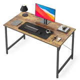 CubiCubi Computer Desk 40" Study Writing Table for Home Office, Modern Simple Style PC Desk, Black Metal Frame, Vintage Brown CubiCubi