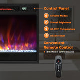 SIMOE 23" Electric Fireplace Inserts, 1500W Recessed Fireplace Heater with Remote Control, 6 Flame Colors & 5 Brightness, 8H Timer, Infrared Quartz Fireplace Insert for Indoor, 23" W x 17" H SIMOE