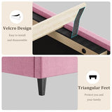 GAOMON Pink Full Bed Frame with Upholstered Headboard, Heavy-Duty Platform Bed Frame with Strong Wood Slats, No Box Spring Needed/Noise Free/Easy Assembly GAOMON