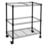 Oceanstar 2-Tier Metal Rolling File Cart, 24 in. L x 12.4 in. W x 28 in. H, Black Oceanstar