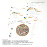 AWESOME PATTERN STUDIO Dragonfly EM080 - DIY Embroidery Kit Prime. Set of Threads, Needles, Stamped Cloth, Needle Threader, Embroidery Clippers and Printed Color Pattern Inside.