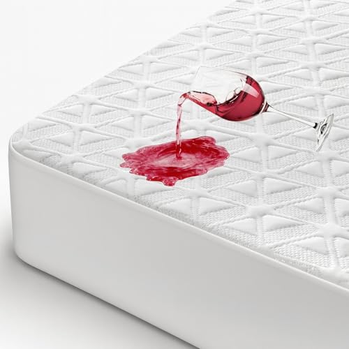 AVIKEN Waterproof Mattress Protector Full Size, Soft Breathable Mattress Pad with Deep Pocket 8"-21", Noiseless 3D Air Fabric Cooling Mattress Cover for Bed, Machine Washable, White AVIKEN