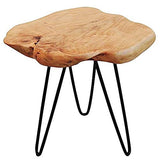 WELLAND Live Edge Side Table with Hairpin Legs, Natural Edge Side Table, Small Nightstand Wood, 15.5" Tall WELLAND