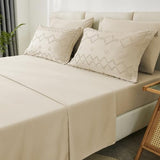 EMME Twin Comforter Set - 5 Pcs Beige Boho Bedding Sets, Tufted Comforter with Sheets, Shabby Chic Embroidery Twin Bed Set Fluffy Bed Bag for All Season(68"X90") EMME