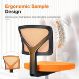 Sweetcrispy Small Office Chair, Ergonomic Low-Back Mesh Rolling Work Swivel Chairs with Wheels, Armless Comfortable Seat Lumbar Support for Home, Bedroom, Study, Student, Adults,Classic Orange Sweetcrispy