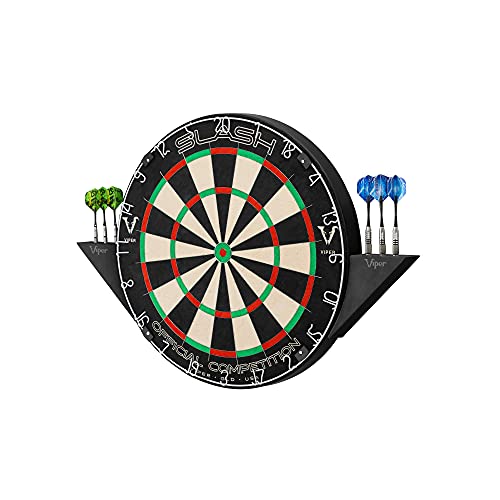 Viper Slash Official Competition Bristle Steel Tip Dartboard, WDF Accredited with Staple-Free Ultra-Thin Metal Wiring, Self-Healing Professional-Grade African Sisal, Magnetic Dart Holders,Black Viper