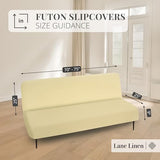 LANE LINEN Armless Futon Cover - Easy to Install Stretch Sofa Bed Slipcover, Soft Elastic Textured Full Size Cover, RV Couch Protector, Machine Washable - Pearl Ivory LANE LINEN