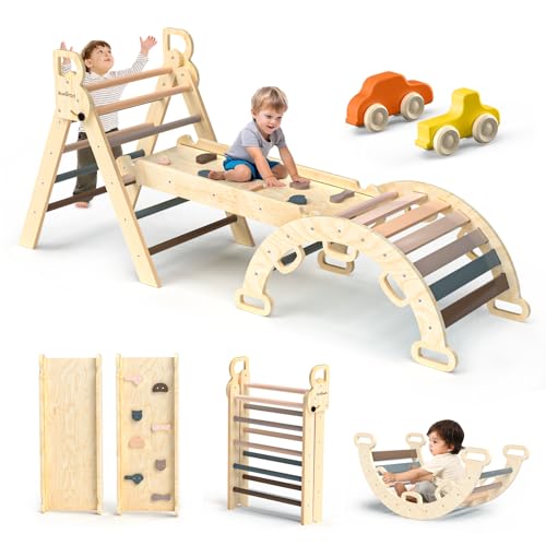BlueWood Pikler Triangle Set 7in1 Foldable Baby Climbing Toys
