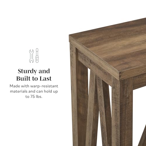 Walker Edison Modern Farmhouse Accent Entryway Table Entry Table Living Room End Table, 52 Inch, Rustic Oak Walker Edison